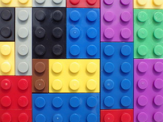 Colorful Plastic Blocks Background