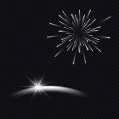 fireworks on dark background, vector