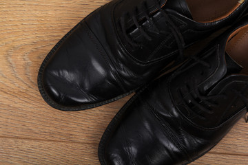 Shoes on a wooden floor