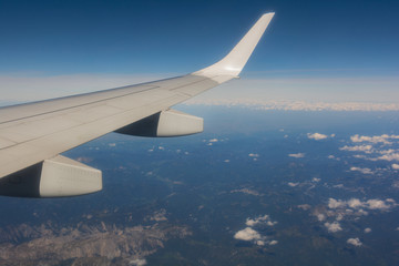 Fototapeta na wymiar View from an airplane window