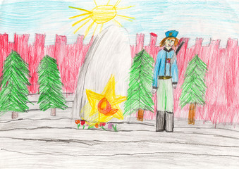 child's drawing of victory day
