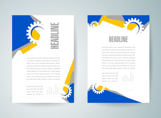 flyer brochure design template abstract gear