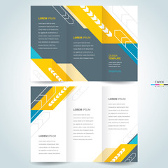 Business brochure design template tri-fold abstract arrows
