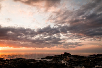 sunset, ocean, rock_1