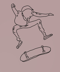 man on skateboard poster. vector illustration