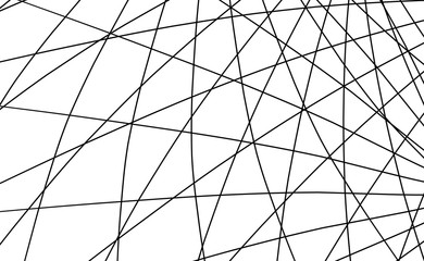 Abstrakcyjny kształt przecinających się lini na białym tle, losowy układ lini tworzący kształt © blesz