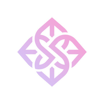Abstract Flower SS Logo Icon