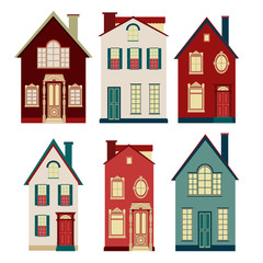 Set of illustrations from old houses