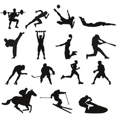 Sporting silhouettes of men