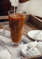 Close-up shot of coffee in glass