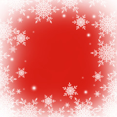 White snowflakes at the red background,christmas pattern