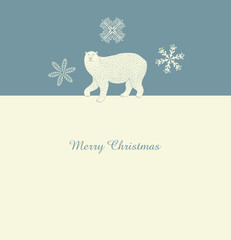 Christmas and New Year greeting card, retro festive background