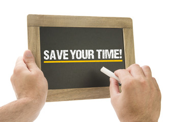 Save your time! Hand writing on chalkboard
