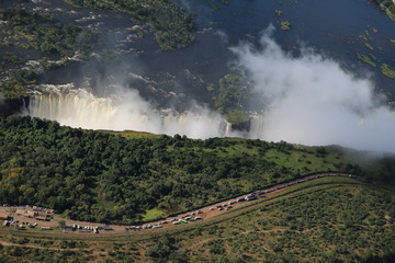 Aerial view of Victoria Falls in Zambia, Africa