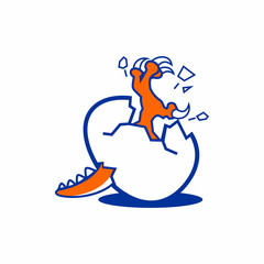 Hatch Dragon Eggs Crack Illustration Logo Icon