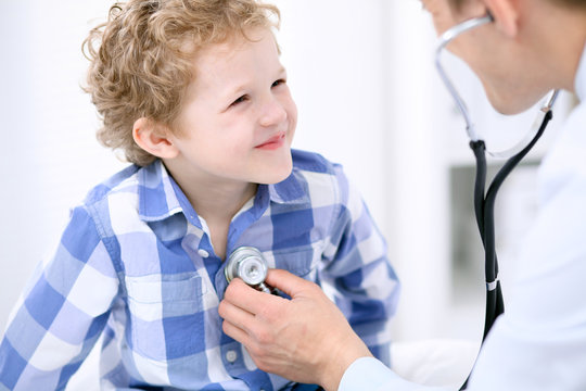 Doctor examining a child  patient by stethoscope