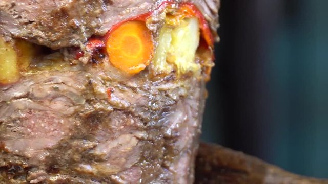 Turkish doner kebab with vegetables. Traditional kebab at Bodrum, Mugla - TURKEY