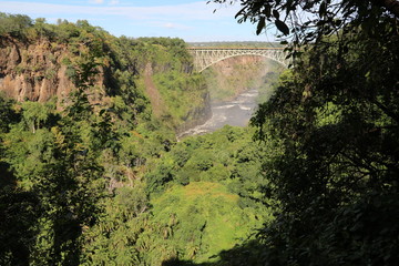 View to Victoria Falls Bridge in Africa