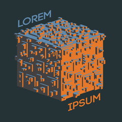 Obraz premium Abstract isometric Cube Logo. Vector Illustration. Isolated icon. design element.