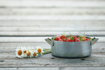 strawberry bowl concept of summer