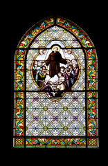 Vitrail de l'&eacute;glise de Talmont saint Hilaire, Vend&eacute;e, Pays de Loire, France