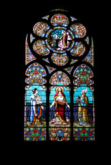 Obraz na płótnie Canvas Vitrail de l'église de Talmont saint Hilaire, Vendée, Pays de Loire, France