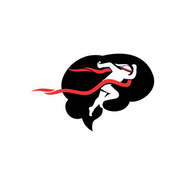 Sports Brain Runner Logo Icon