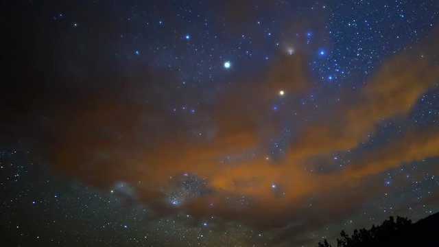 MoCo Astro Time Lapse of Milky Way over Desert Mountain in Arizona -Long Shot-