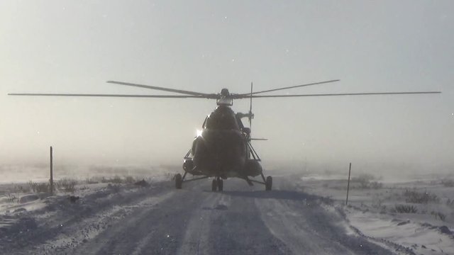 Helicopter in the fog
