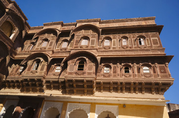 Naklejka premium Different parts of Mehrangarh Fort, Rajasthan, Jodhpur, India