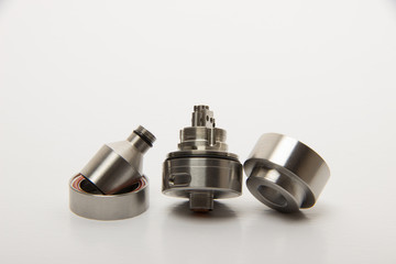 Dismantled parts of the electronic cigarette black and steel col