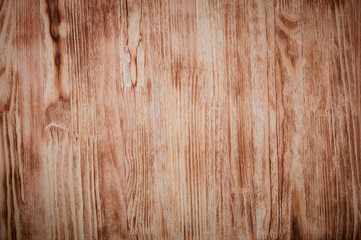 Naklejka premium Texture of old brown wood, macro . Grunge closeup