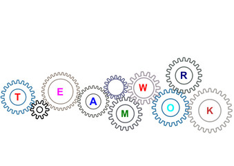 Zahnräder Teamwork
