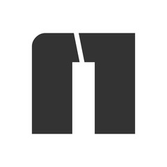 N letter initial logo design