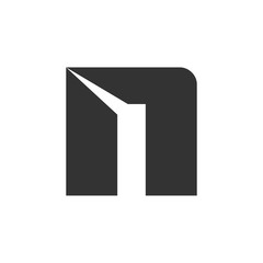 N letter initial logo design