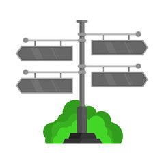 direction board in front of bushes