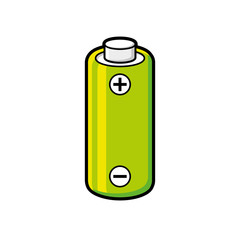 Green battery icon isolated.