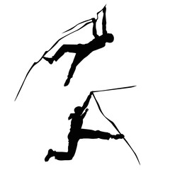climber climbing silhouette illustration