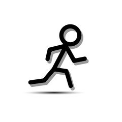 Running man icon isolated on white background. Vector art.