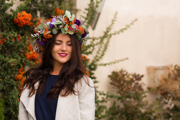 Pretty woman in a flower crown