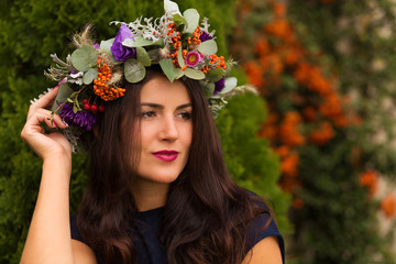 Pretty woman in a flower crown
