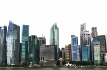 Foto op Plexiglas Cityscape of singapore city  Isolated on white background © Zenzeta