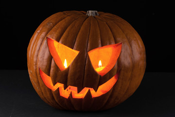 Halloween pumpkin on black