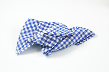 blue checkered napkin