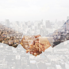 Double Exposure Handshake.