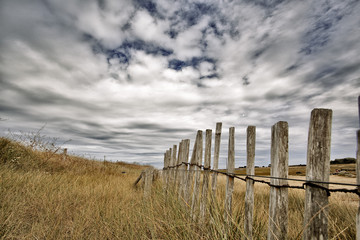 Wooden Fence in the Dunes in Brittany France