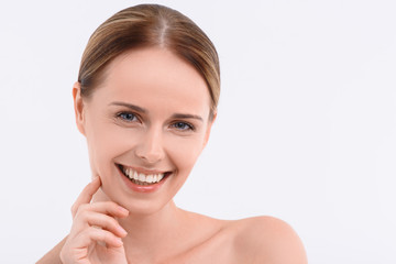 Obraz premium Studio shot of beautiful young woman