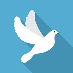 Dove flat icon on isolated transparent background.	