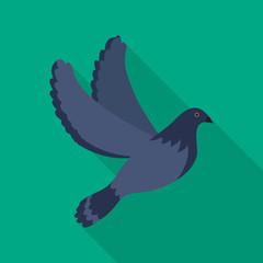 Fototapeta premium Pigeon flat icon on isolated transparent background. 