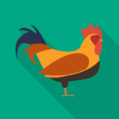 Rooster  flat icon on isolated transparent background.	